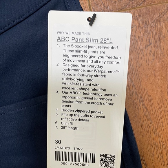 Lululemon ABC Pant Slim 28”L - Picture 4 of 5